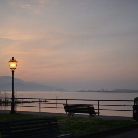 Tramonto su Piazzale Belvedere Lago di Massaciuccoli